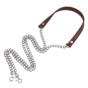 Asa polipiel y cadena plateada 120 cm