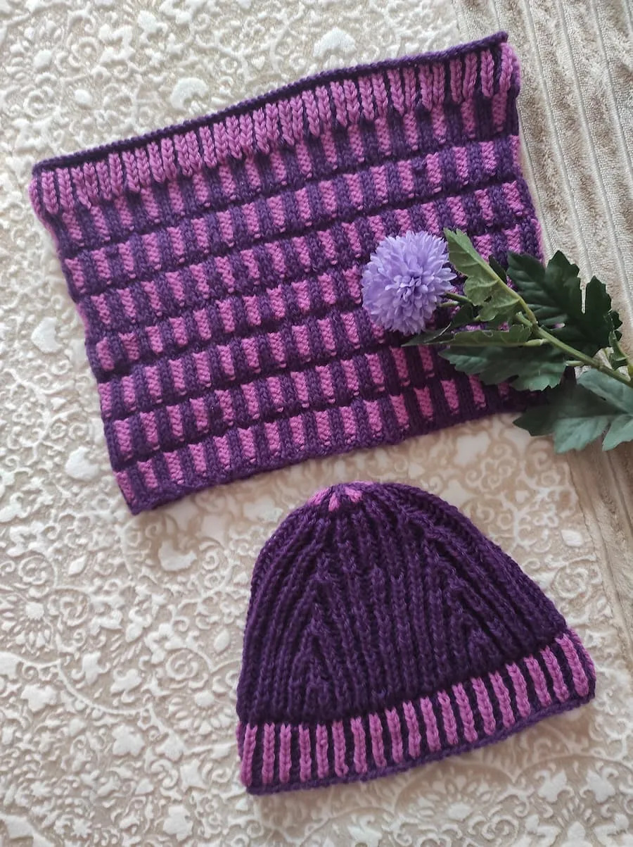 Patrón cuello y gorro brioche Lorena