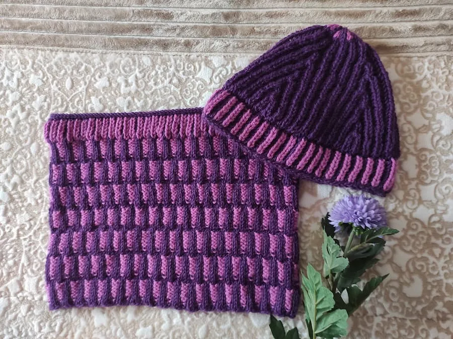 Patrón cuello y gorro brioche Lorena