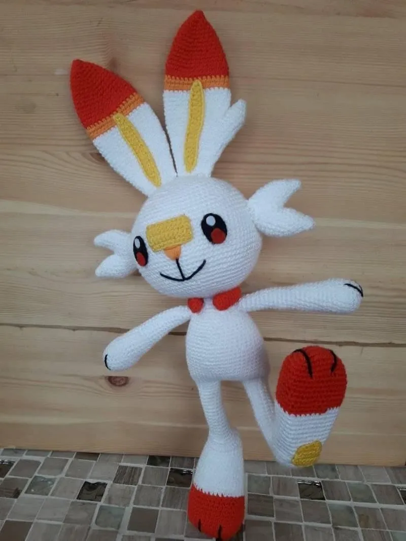 Patrón gratis Scorbunny pokemon amigurumi