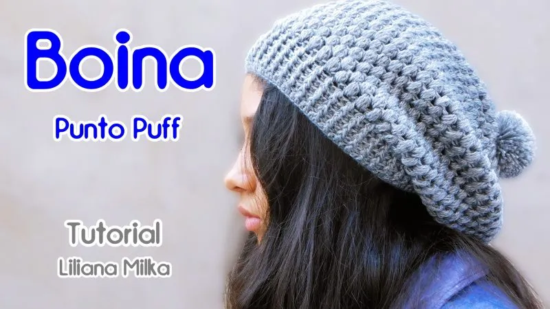 Patrón gratis boina punto puff