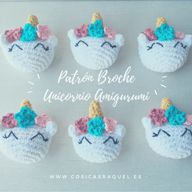Patrón gratis broche o llavero unicornio