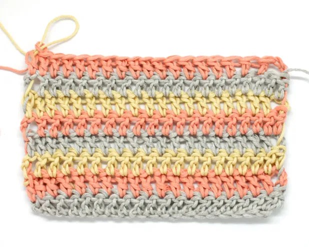 Cambio color cómo subir hebras crochet