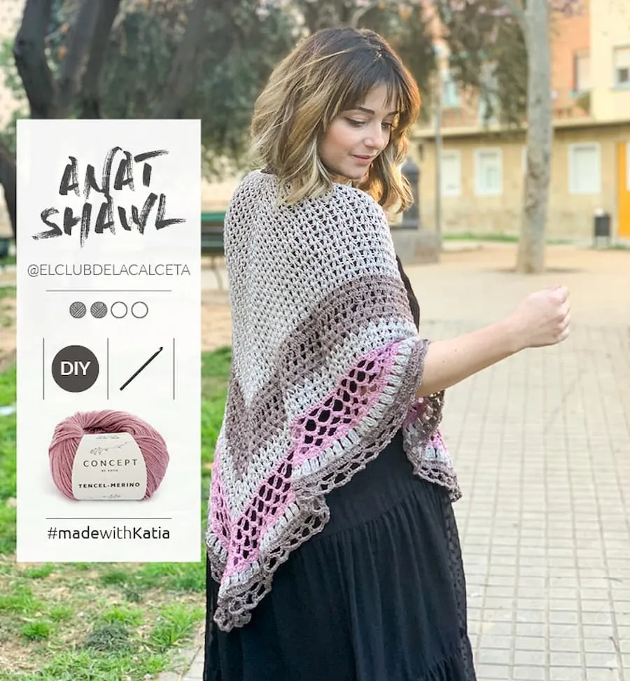 Patrón gratis chal calado crochet