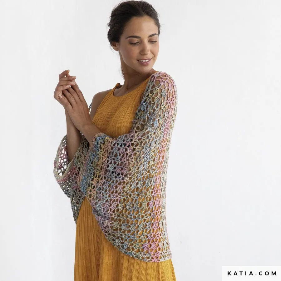 Chal con Mangas - Patrón gratis ganchillo