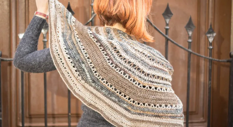 Patrón gratis chal tricolor a crochet