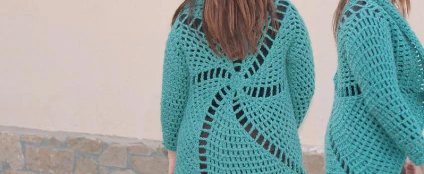 Patrón gratis chaqueta circular crochet
