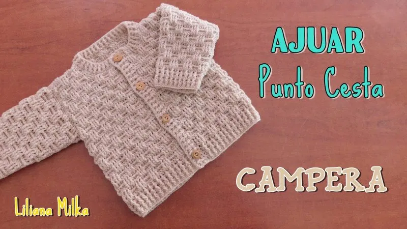 Patrón gratis Chaqueta bebé crochet punto cesta