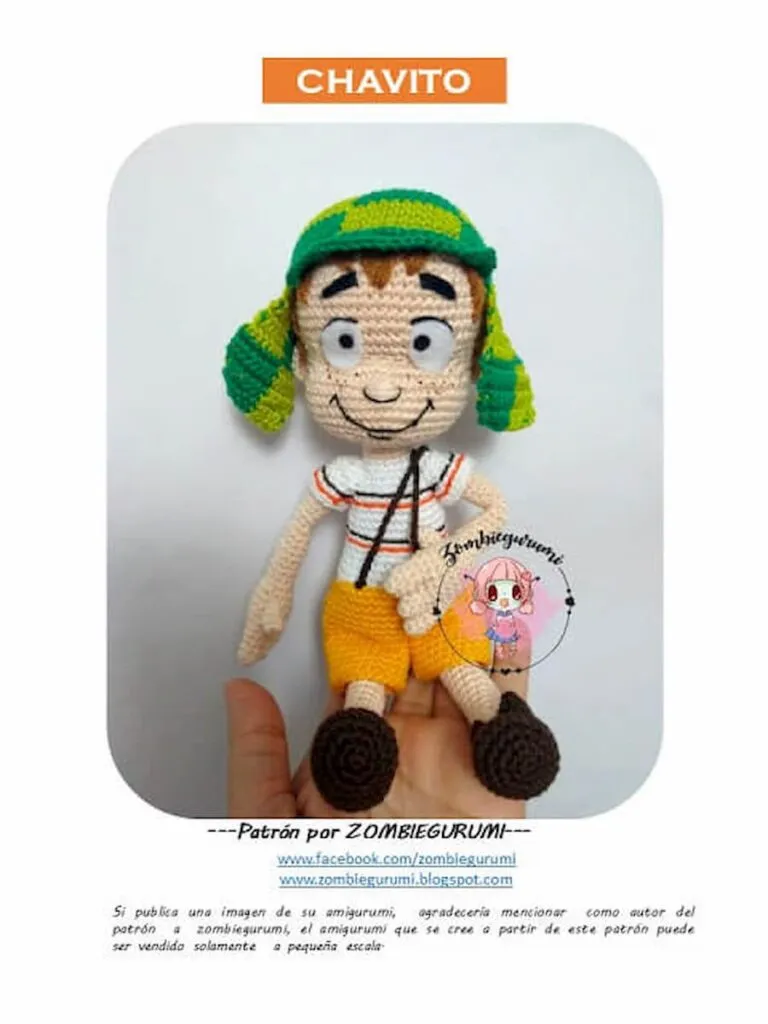 Patrón gratis chavito amigurumi crochet