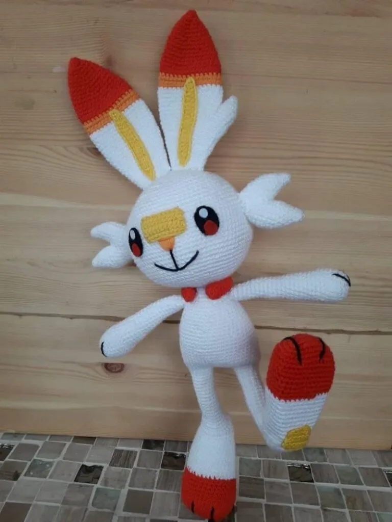 Patrón gratis Scorbunny pokemon amigurumi