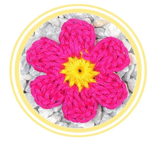 Flor 6 pétalos a crochet