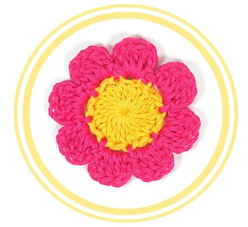 Flor 8 pétalos a crochet