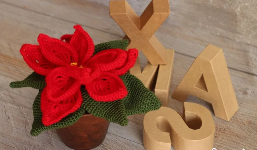 Patrón gratis flor Pascua crochet