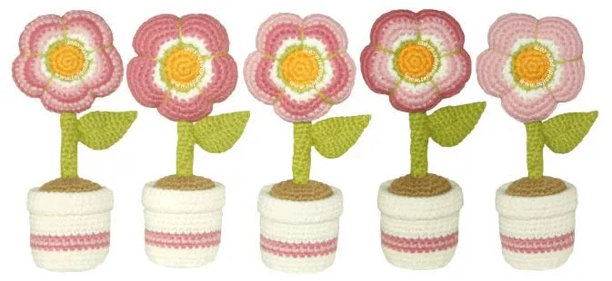 patron flores rellenas crochet