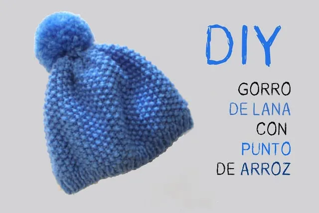 Patrón gratis gorro punto arroz dos agujas