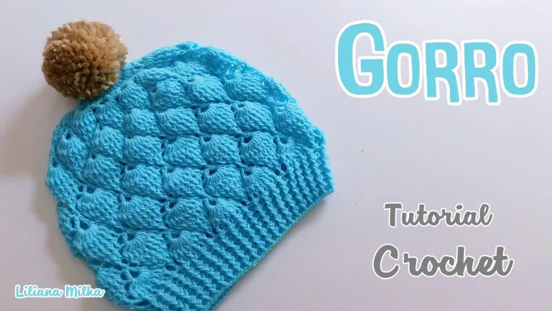 Patrón gratis gorro hojitas caladas crochet