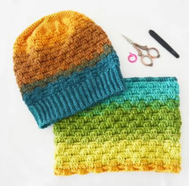 Patrón gratis cuello y gorro crochet