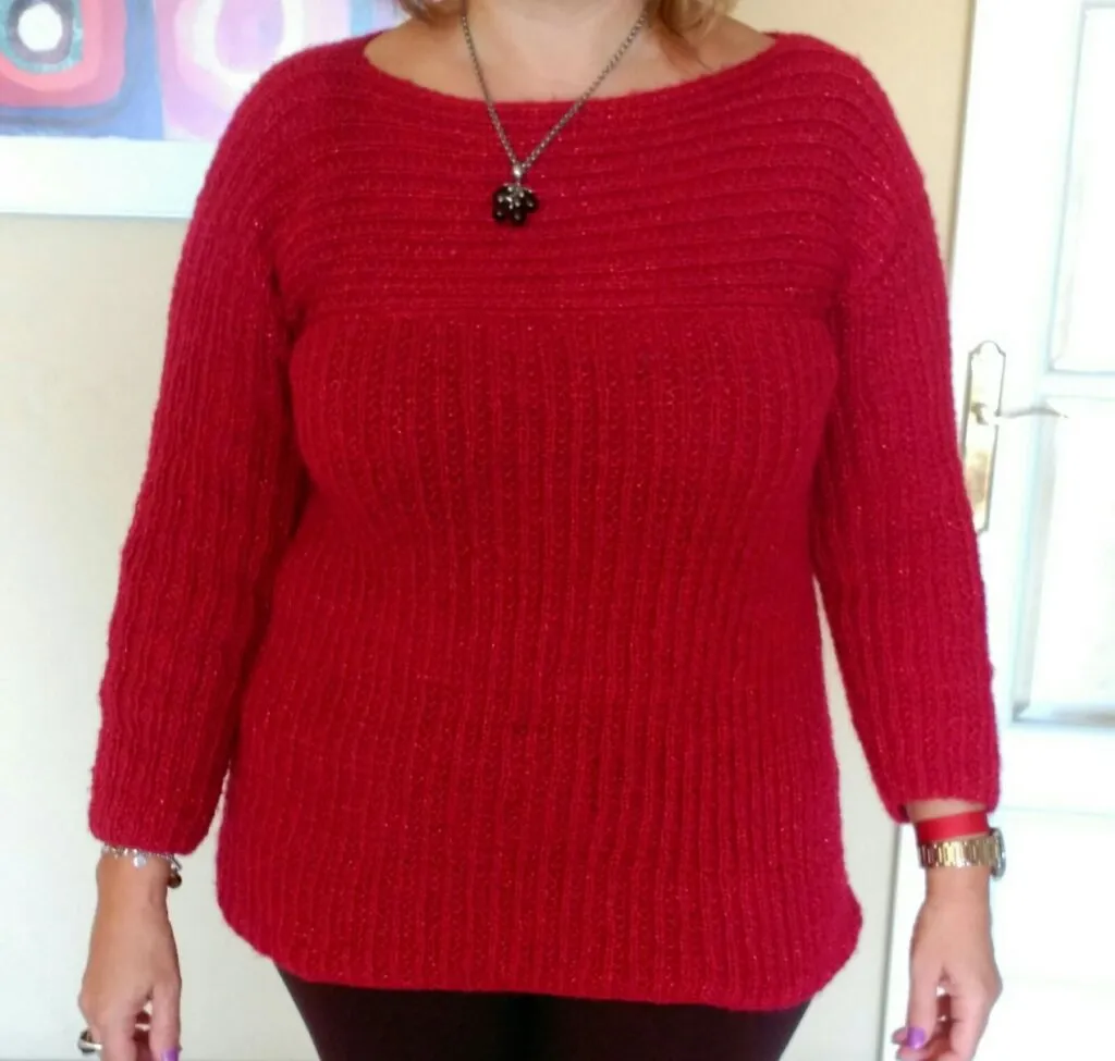 Jersey rojo dos agujas