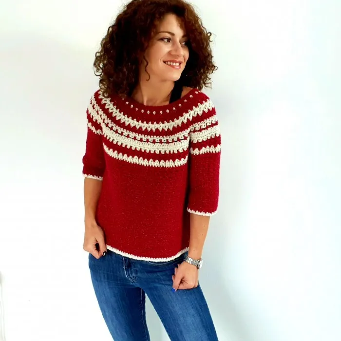 Patrón gratis jersey holiday crochet
