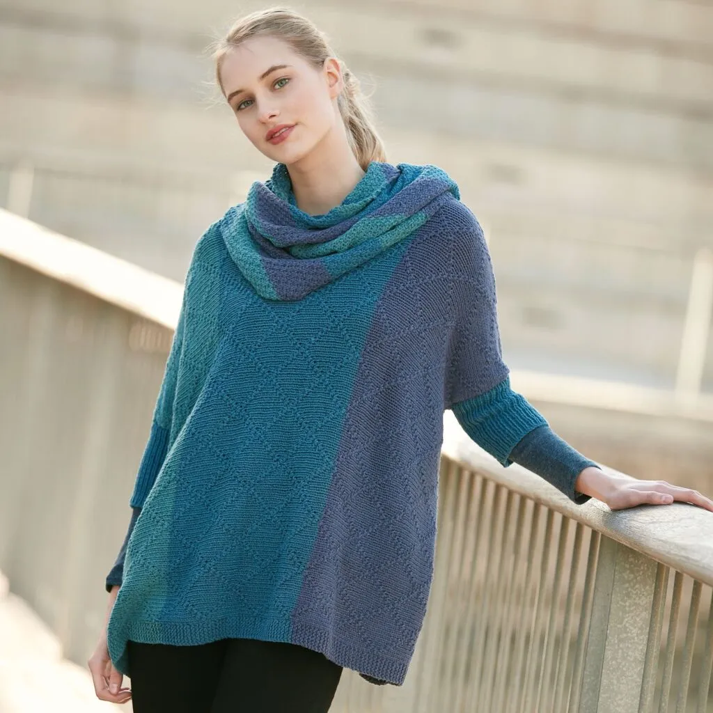 Patrón gratis jersey mujer a dos agujas Oversize Atalantic