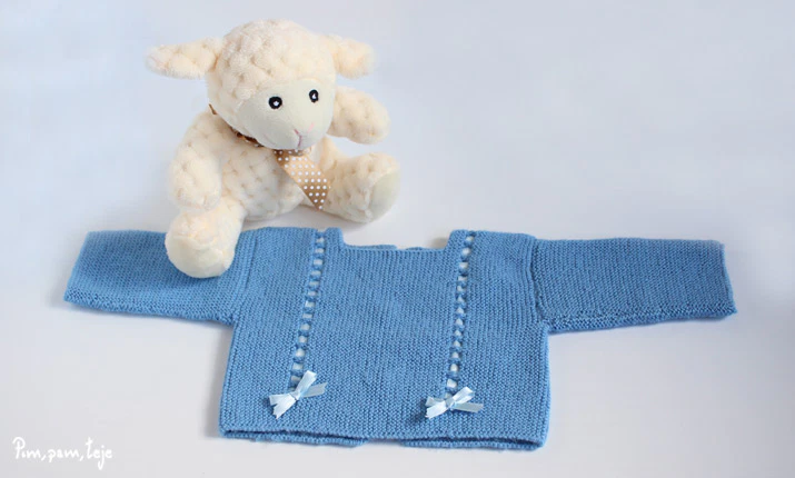 Patrón gratis jersey sencillo bebé dos agujas