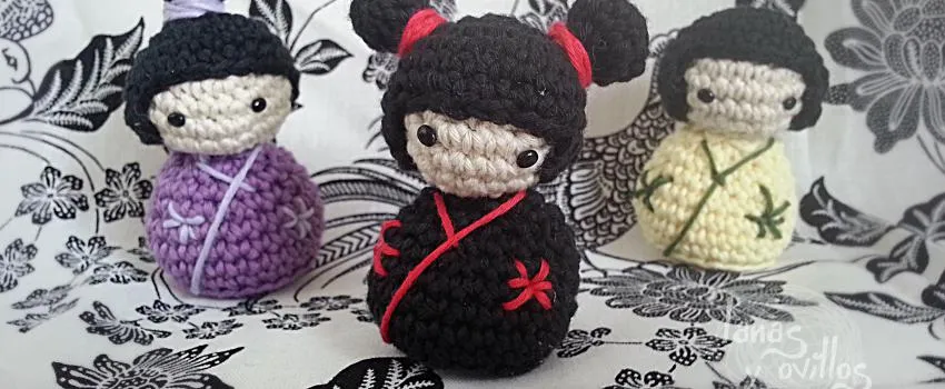 Patrón gratis kokeshi amigurumi