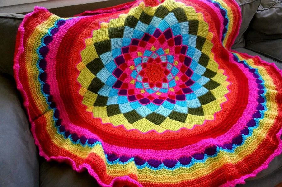 Patrón manta crochet Sunny Daze Tunisian