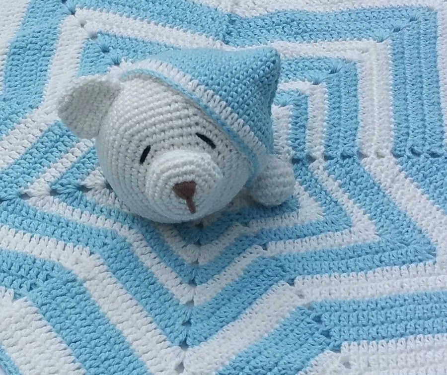 patrón gratis mantita apego osito