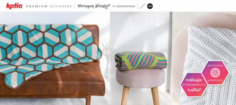 Patrón gratis manta hexágonos crochet