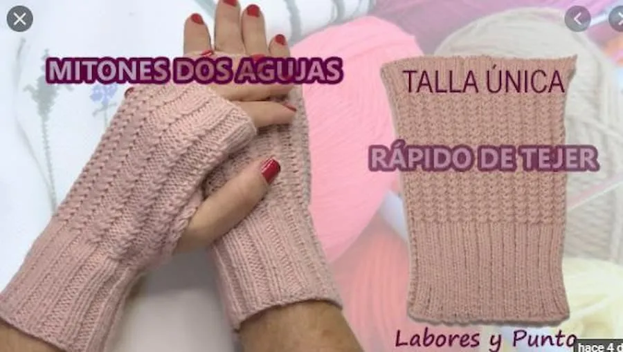 Patrón gratis mitones punto cruzado dos agujas
