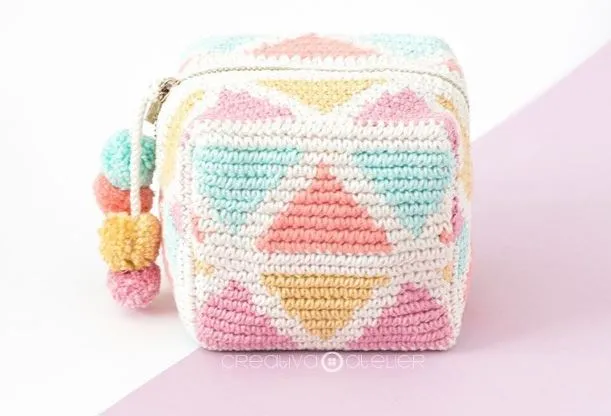 Patrón gratis neceser tapestry Cube