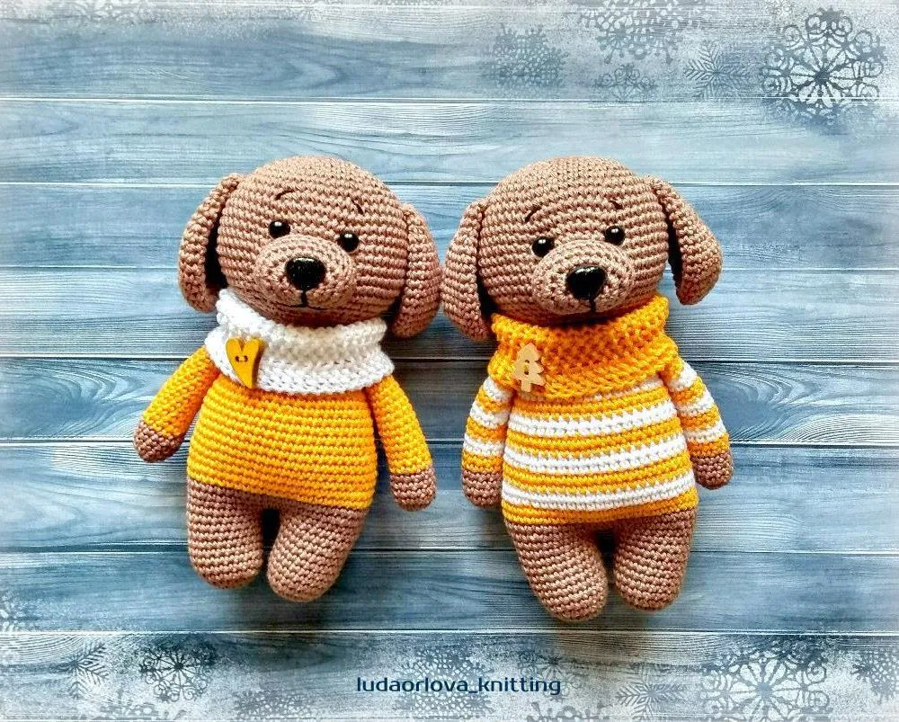 Patrón gratis perro con jersey amigurumi crochet