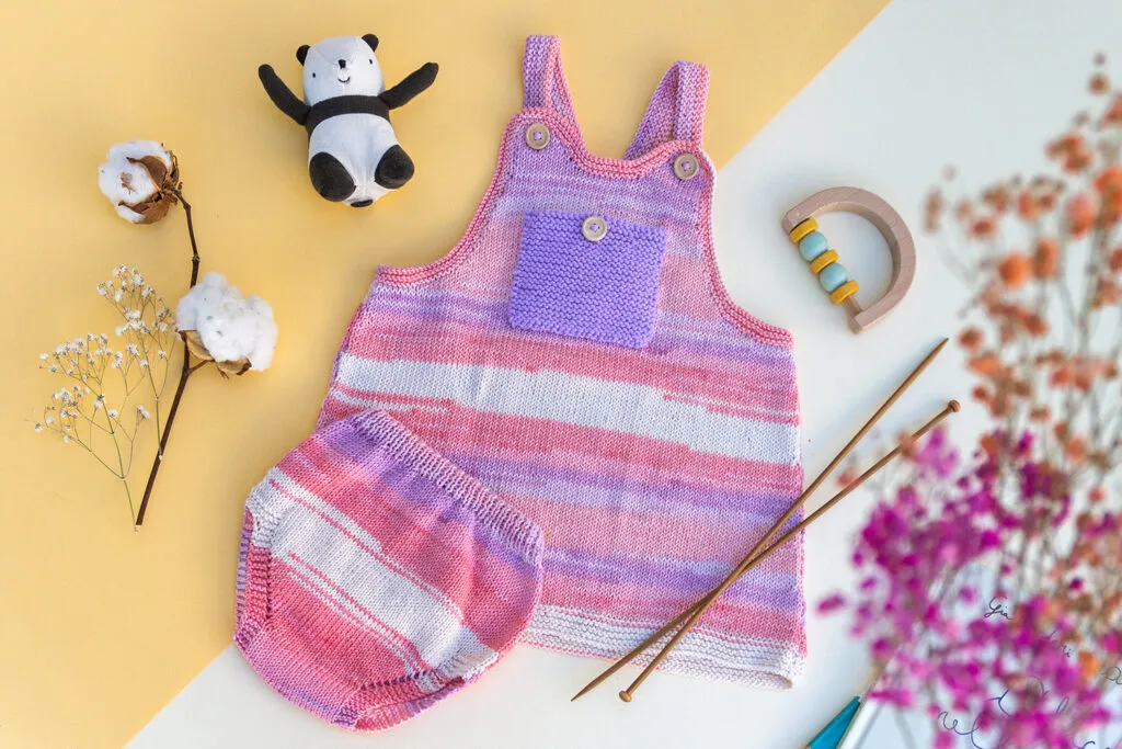 Patrón gratis pichi con braguitas dos agujas