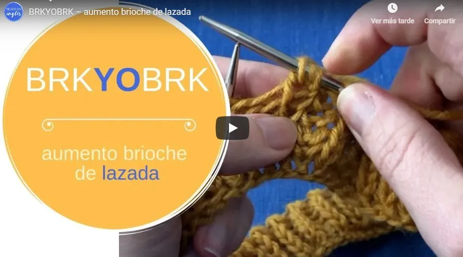 Punto brioche BRKYOBRK aumento dos agujas