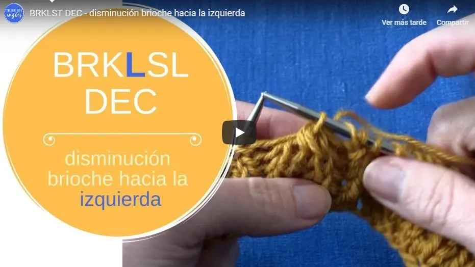 Punto brioche BRKSL DEC a dos agujas