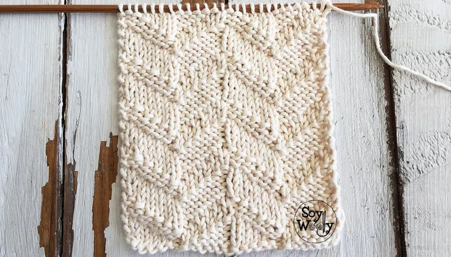 Punto chevron reversible dos agujas