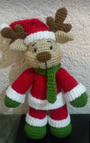 patrón gratis amigurumi reno Navidad
