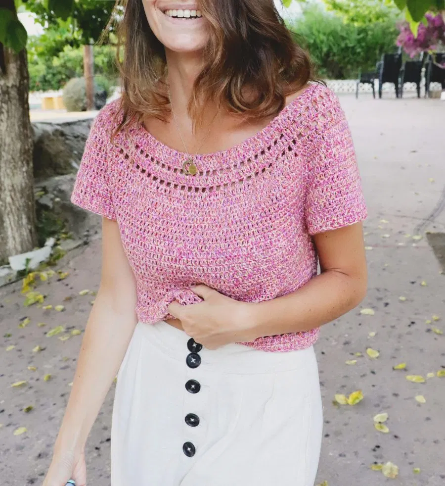 patrón gratis top ganchillo