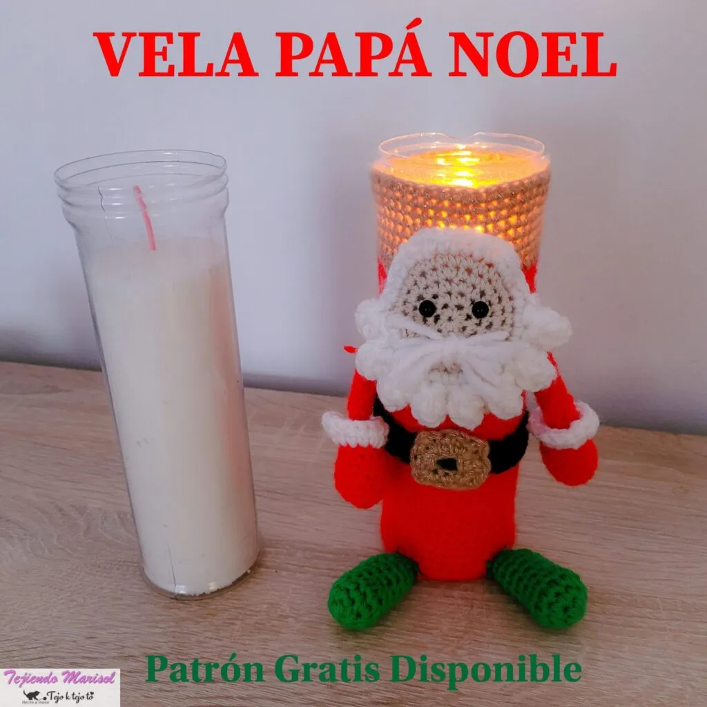 Patrón vela Papá Noel