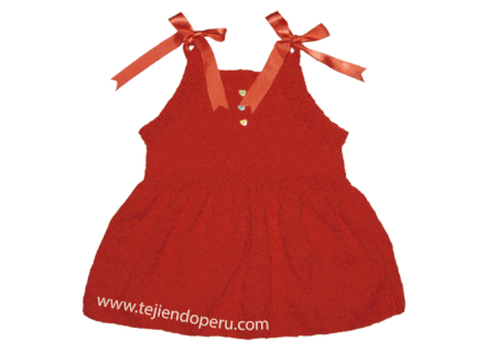 Patrón gratis vestido niña dos agujas