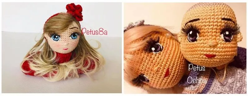 Bordar ojos muñeca amigurumi
