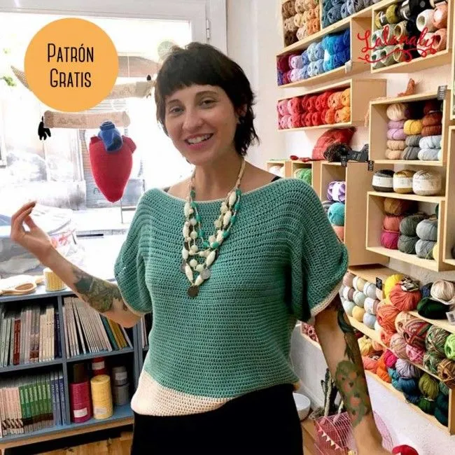Patrón gratis camiseta aguamarina crochet