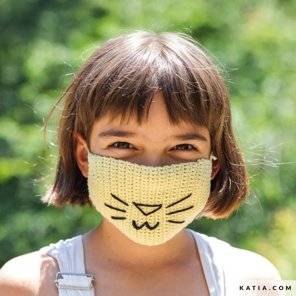 Patrón gratis cubre mascarilla niños crochet