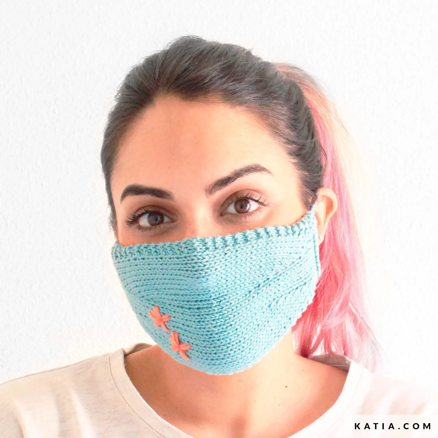 Patrón gratis Cubre mascarilla dos agujas