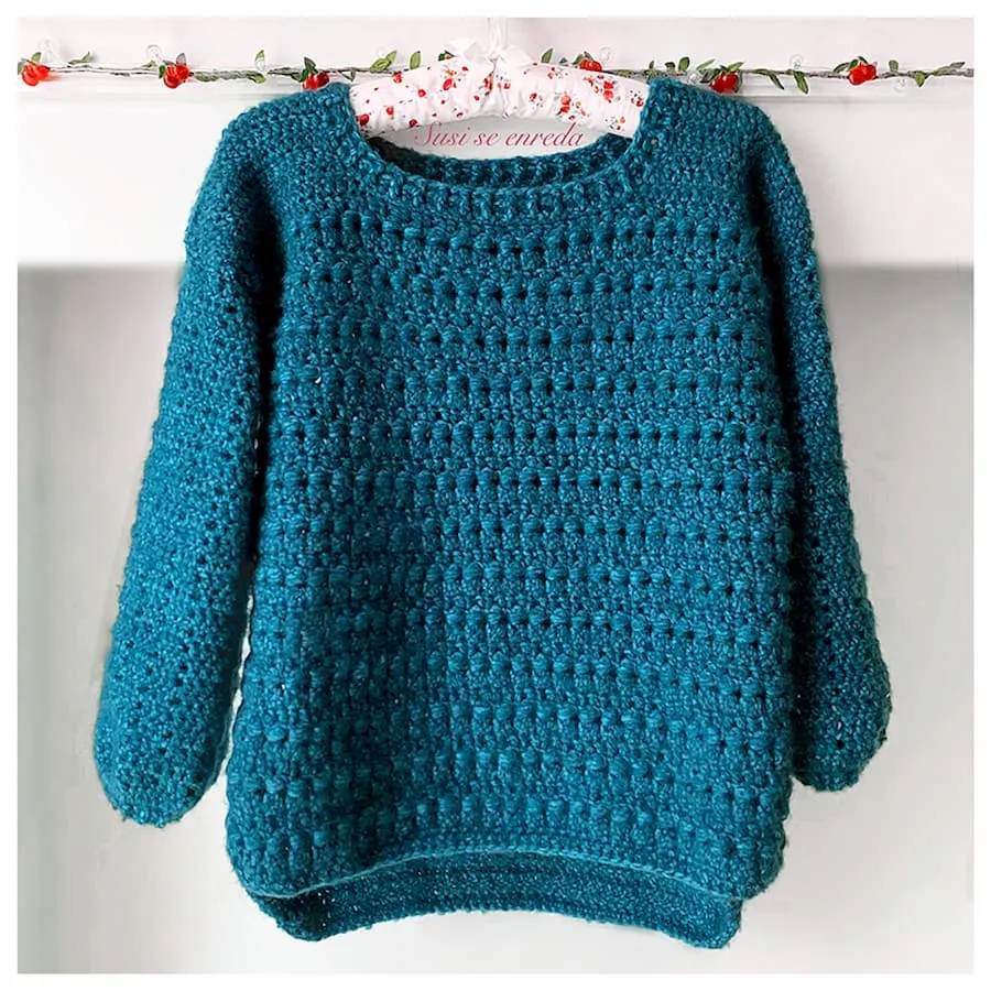 Patrón gratis jersey crochet