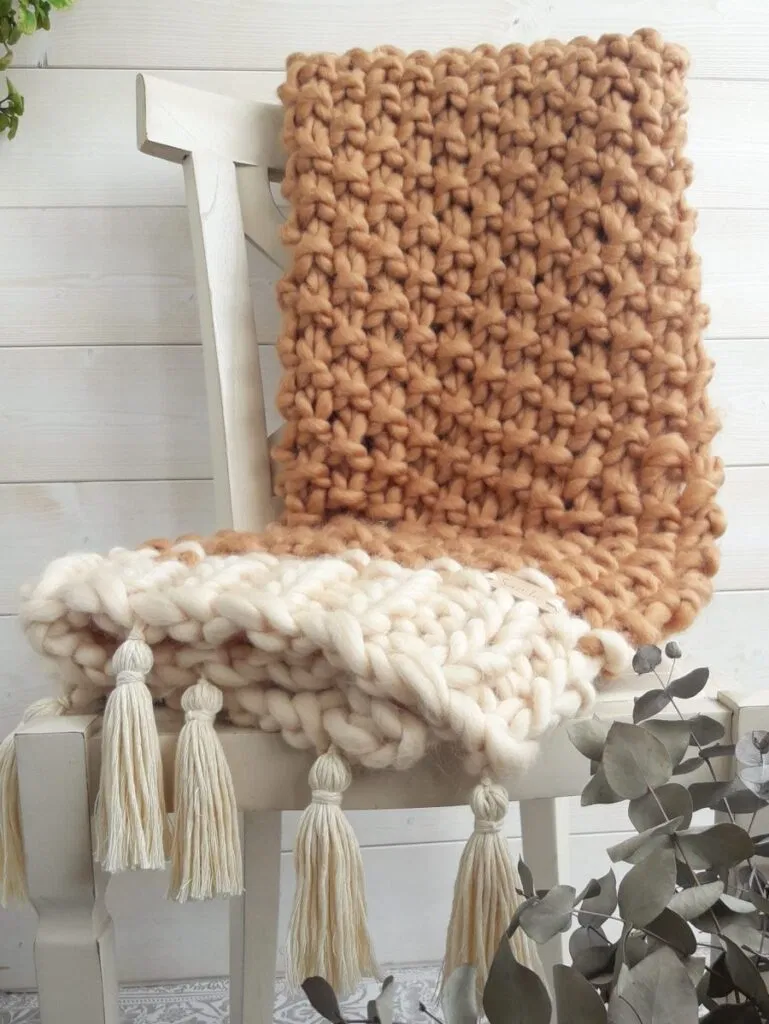 Patrón gratis manta merino xxl dos agujas