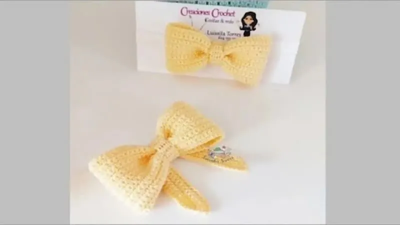 Patrón gratis moña con lazo crochet