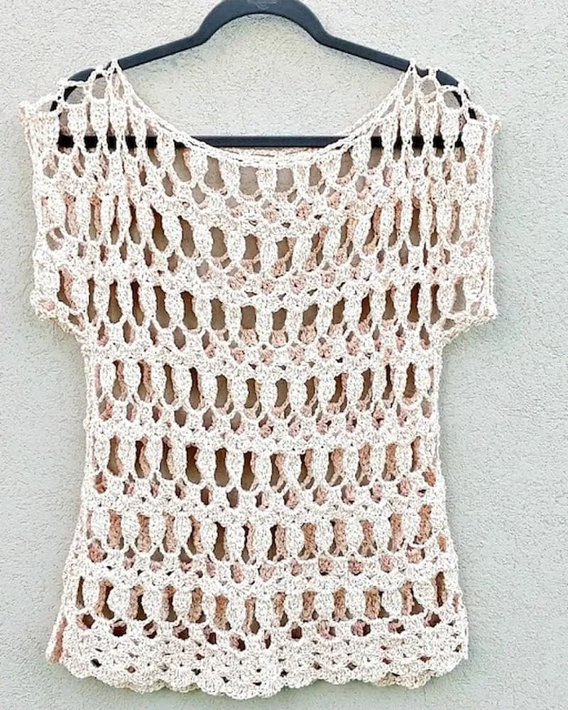 Patrón gratis blusa crochet calada