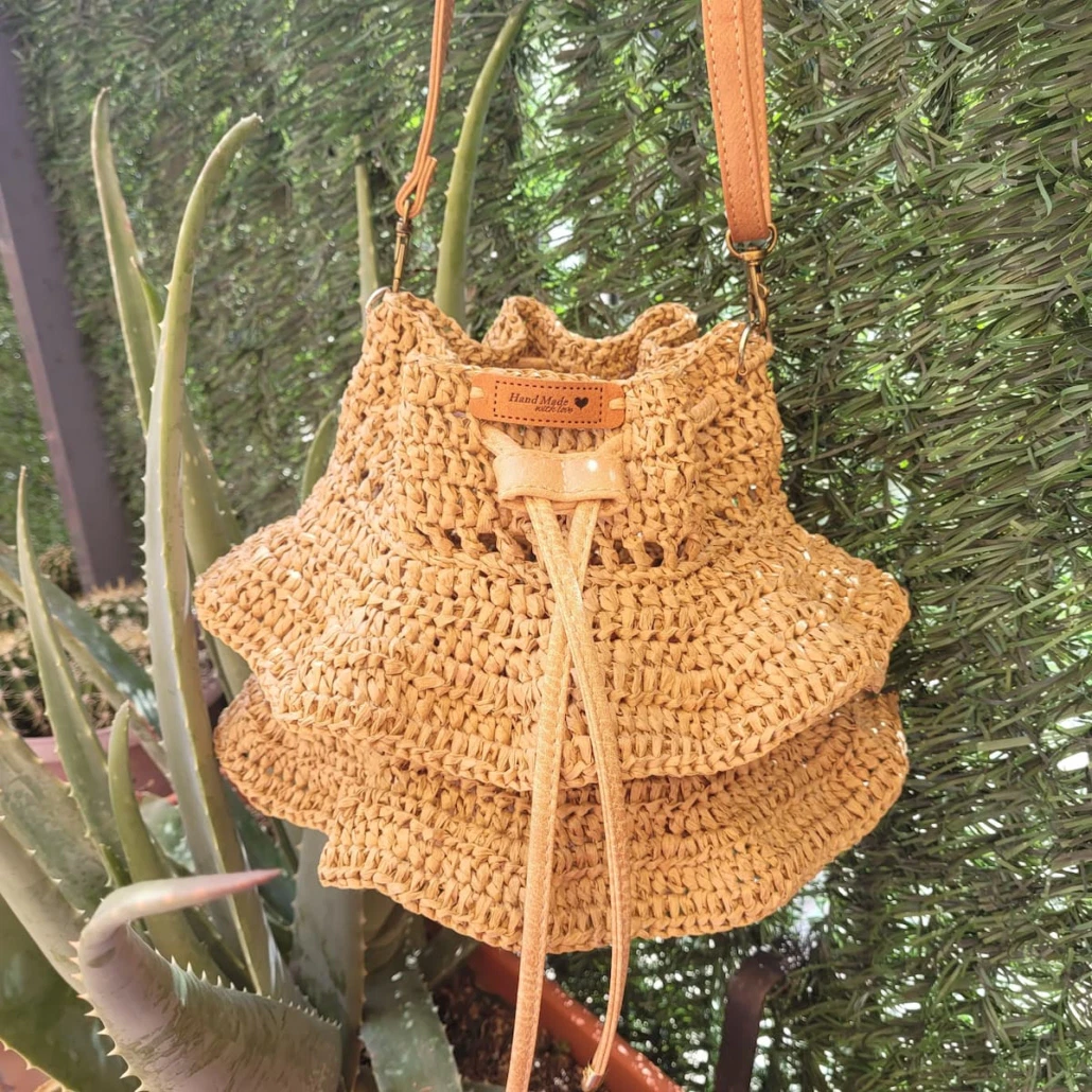 Patrón bolso flamenco ruffles crochet