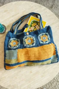 Bolsa reciclaje lanas a crochet